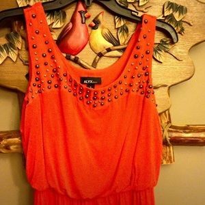 Reddish orange maxi dress